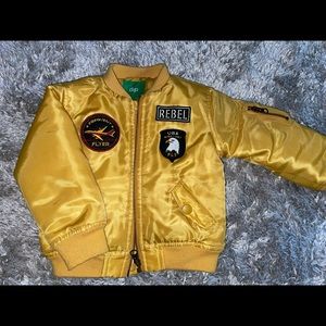 yellow bomber jacket, 12-18 mo